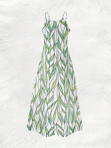 ChicValue Printed Midi Slip Dress | Geometric Color Pop