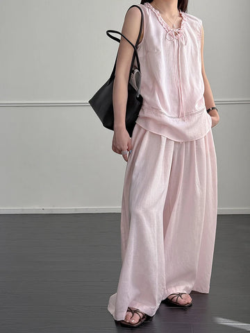 ChicValue Cotton Vest and Wide-Leg Pants Set | Easy Two-Piece Style