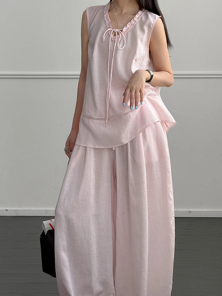 ChicValue Cotton Vest and Wide-Leg Pants Set | Easy Two-Piece Style