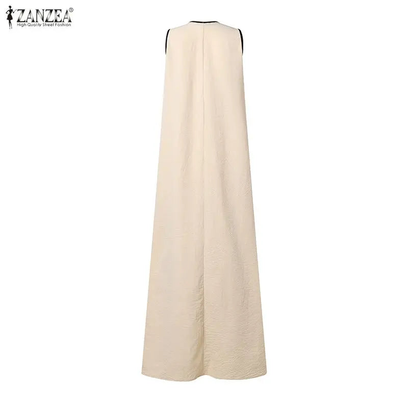 ChicValue Color-Block Draped-Neck Dress | Vivid Sleeveless Style