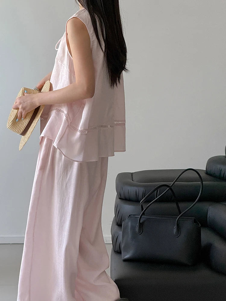 ChicValue Cotton Vest and Wide-Leg Pants Set | Easy Two-Piece Style